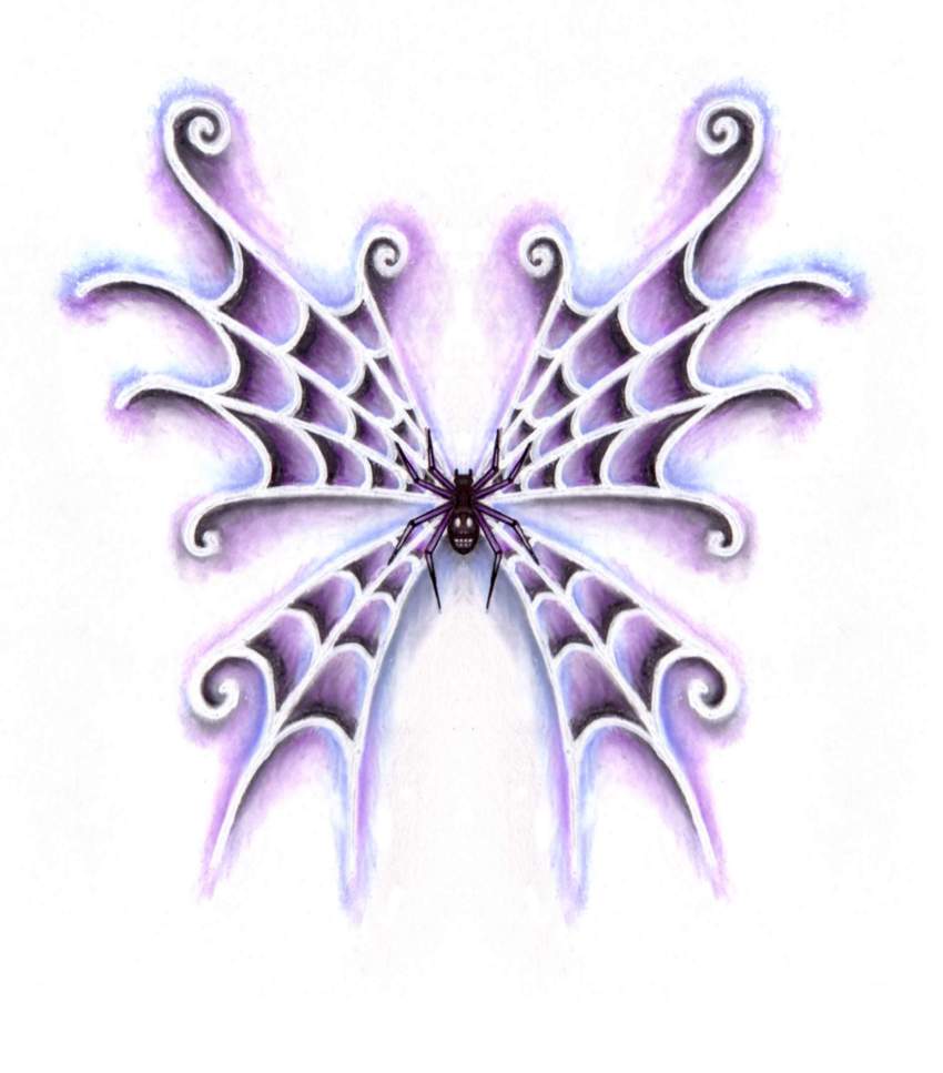 850x967 Spider Web Tattoo Wings By