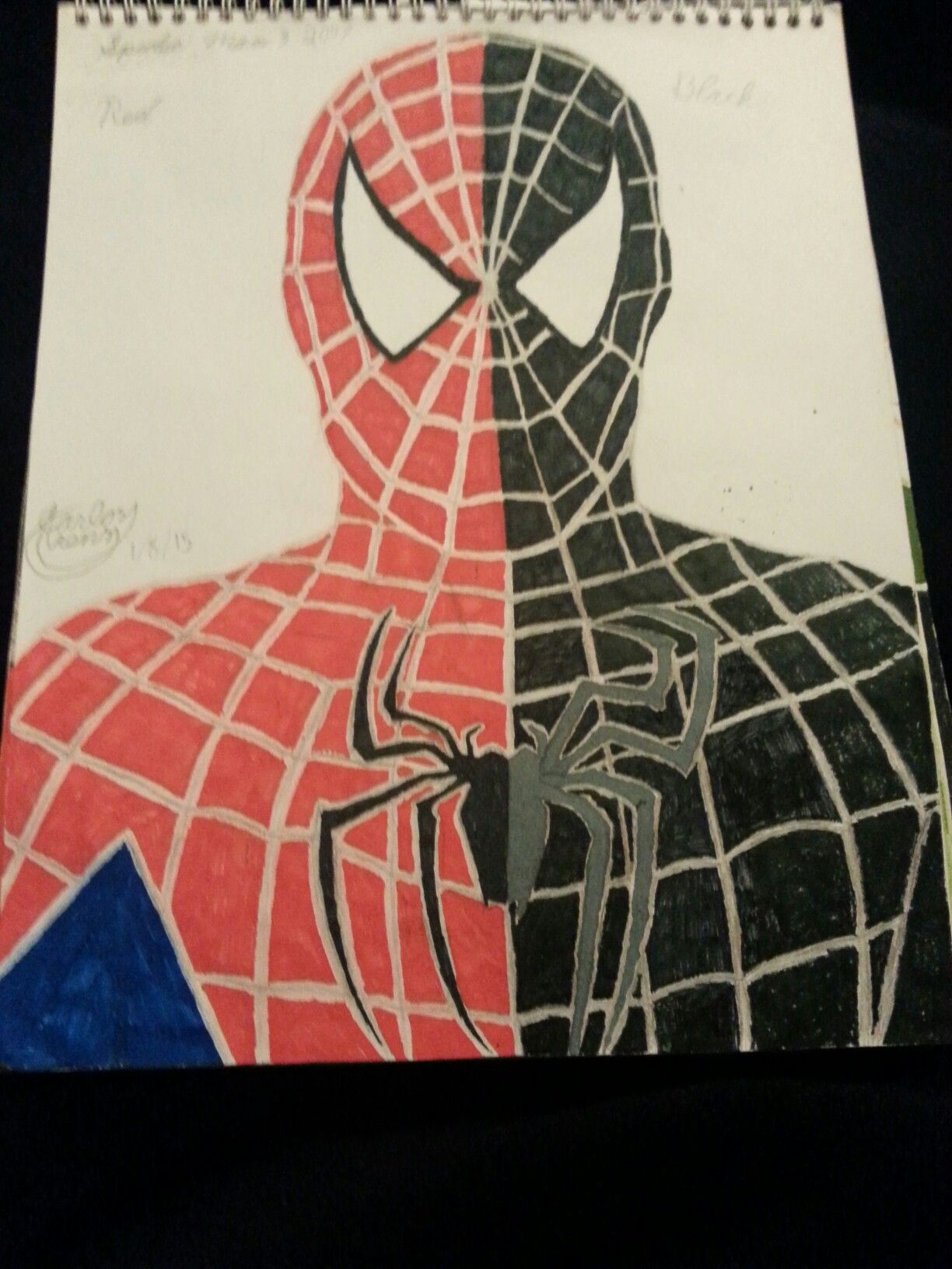 1224x1632 Spider Man 3 Red And Black Suit Drawing Spider Man