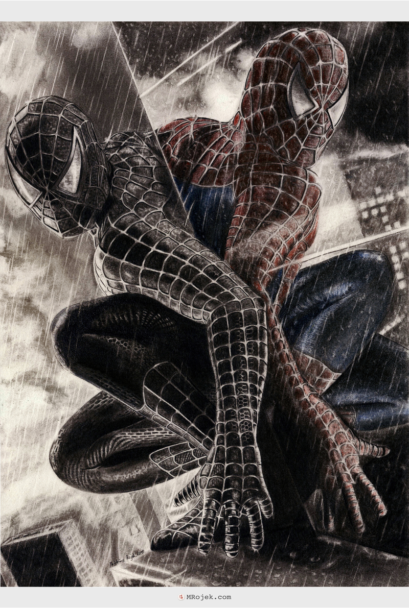 800x1191 Spiderman Pencil Painting A Handdrawn Drawing Of The Spiderman 3