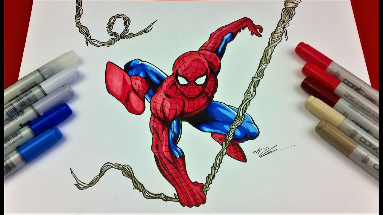 1280x720 Drawing Spiderman