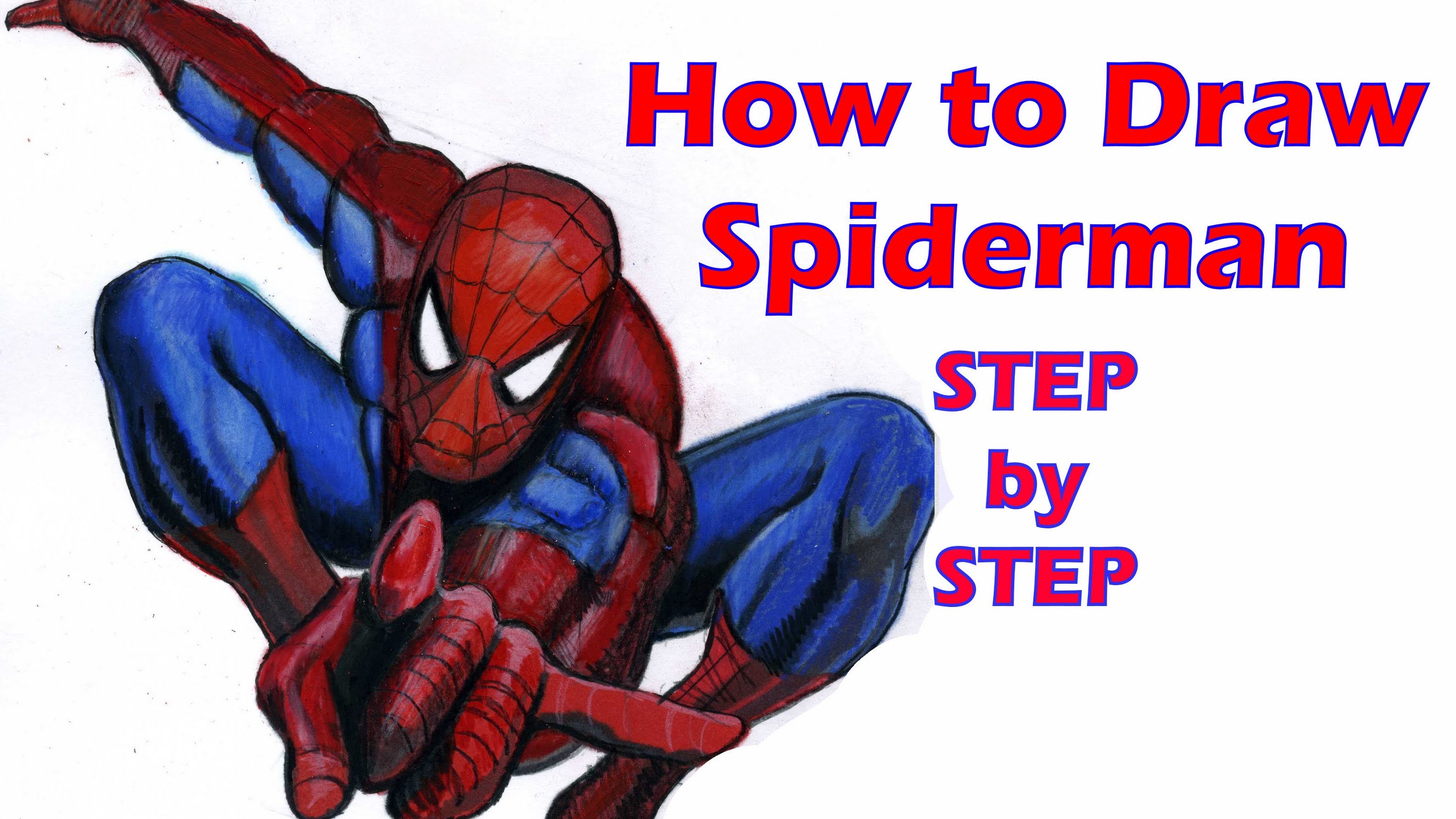 3000x1688 How To Draw Spiderman Step By Step