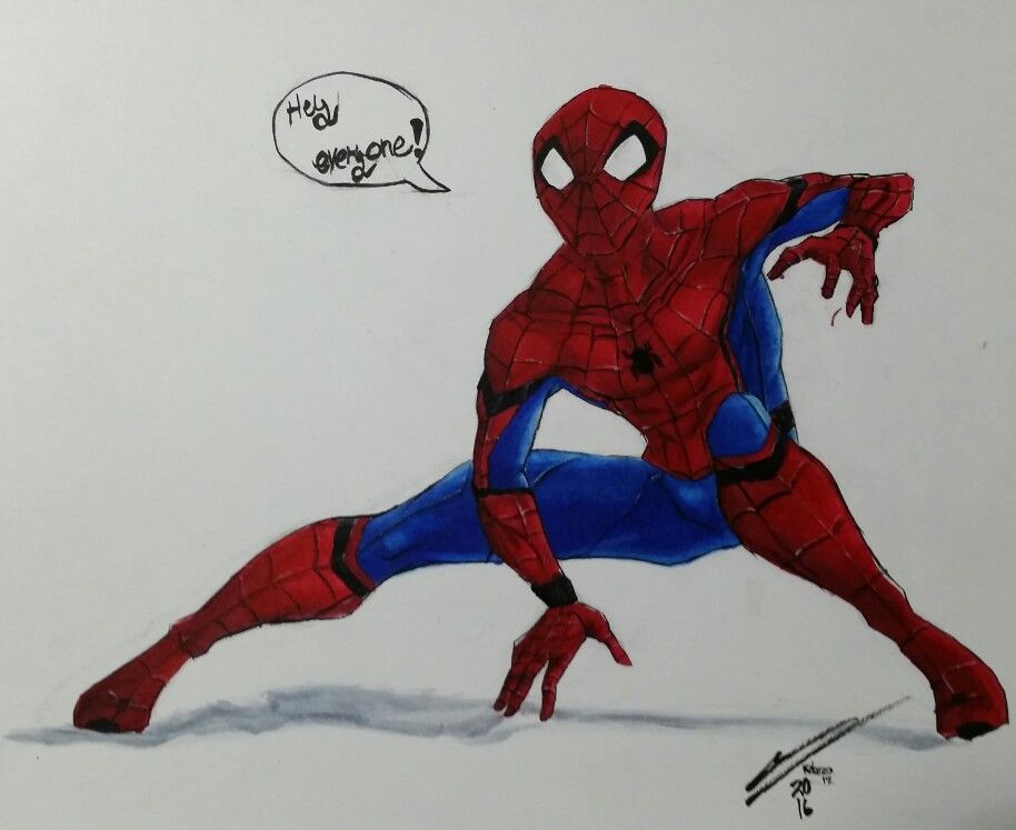 914x747 Spidey In Copic Markers Amp Ink