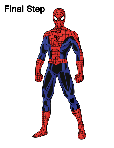400x518 How To Draw Spider Man (Full Body)