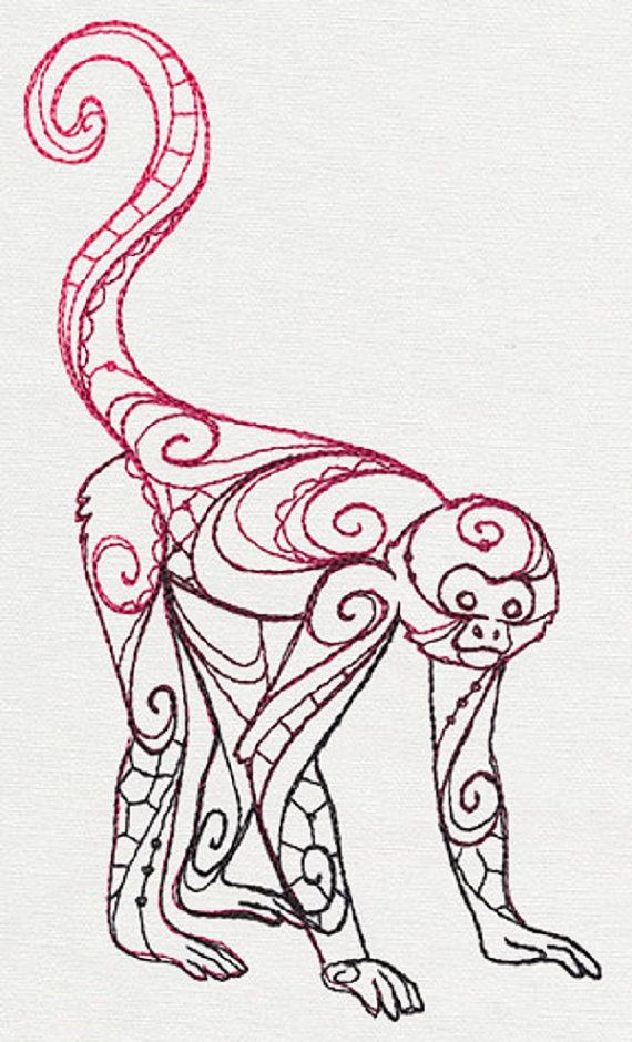 570x940 The Delicate Ones Spider Monkey Embroidered Cotton By Remimartin