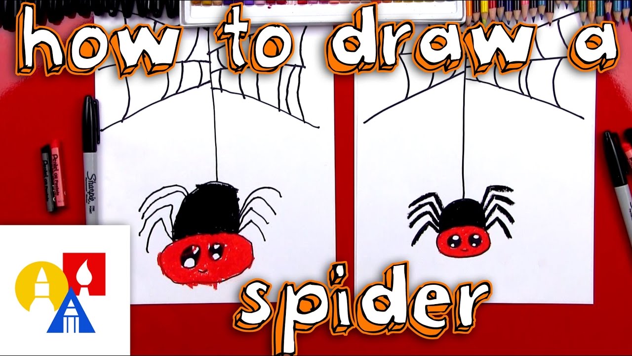 1280x720 How To Draw A Cartoon Spider And Spider Web