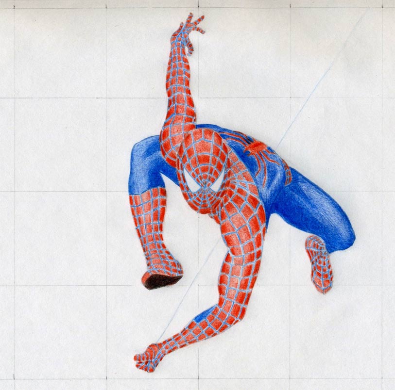 813x804 Draw Spiderman In Action