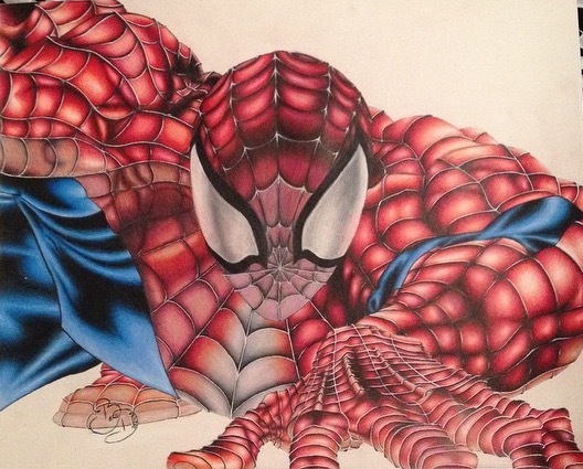 528x425 Spider Man, Hour Colored Pencil Drawing Explodingwithcolors