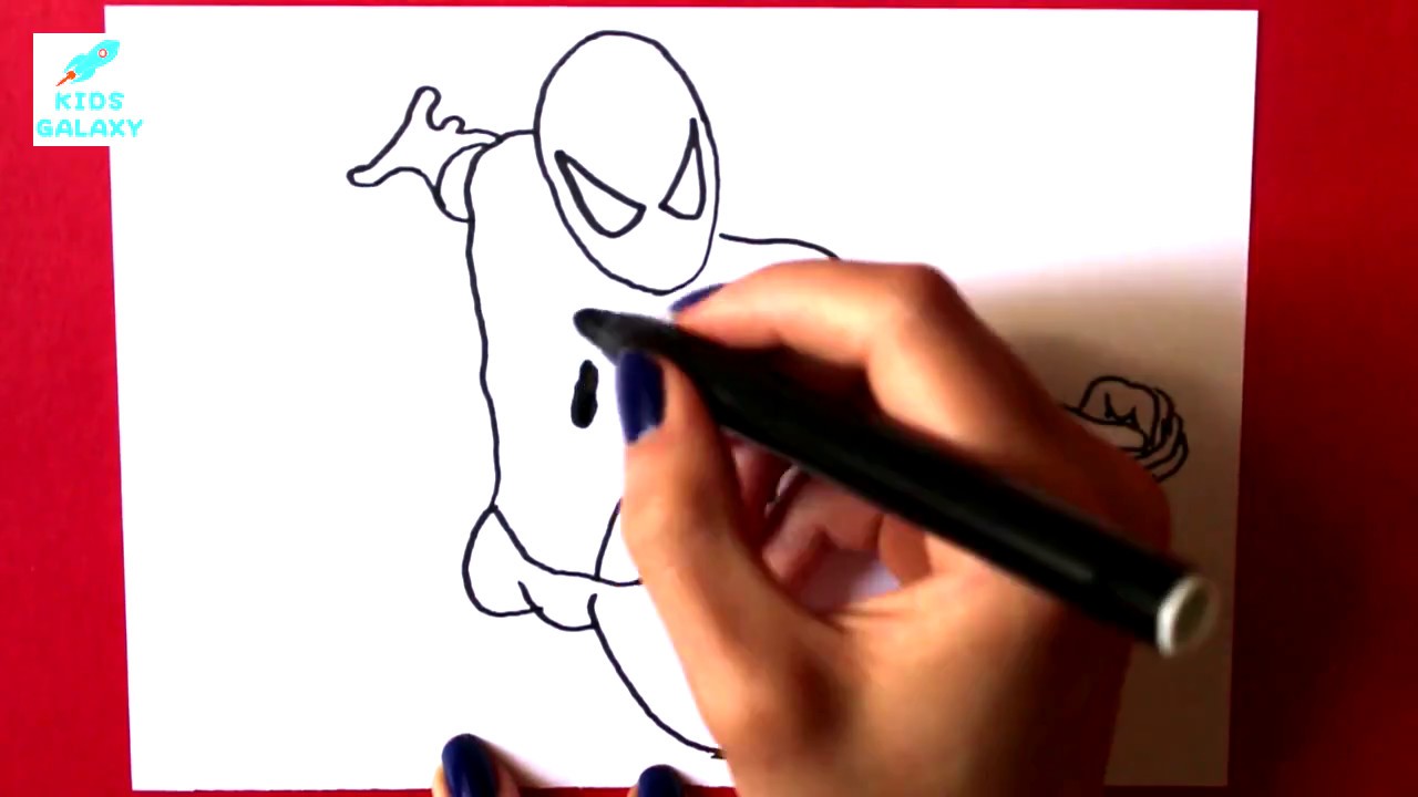 1280x720 How To Draw Jumping Spiderman Drawing Tutorial
