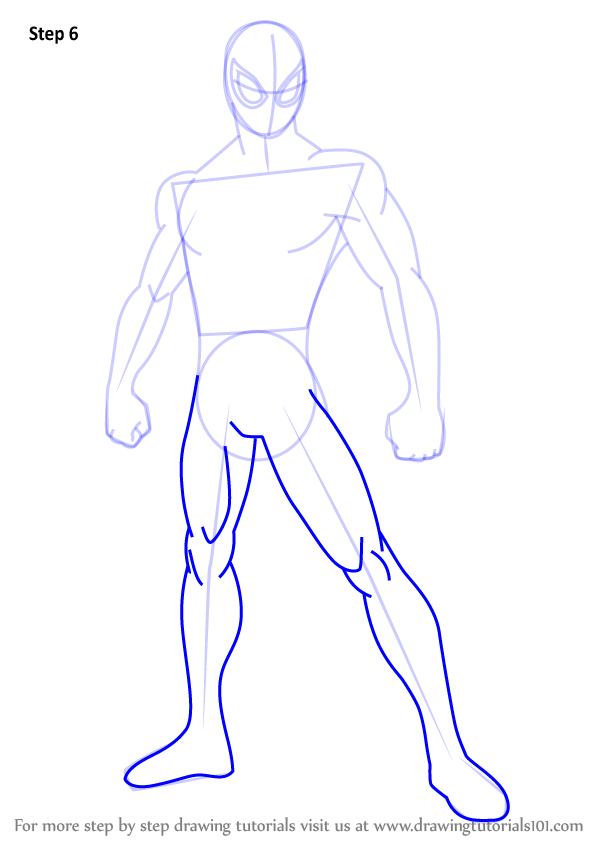 598x844 Learn How To Draw Ultimate Spider Man (Ultimate Spider Man) Step