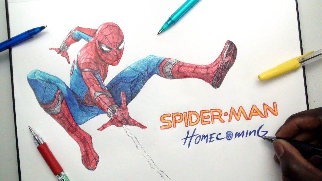 1280x720 Spider Man Pen Drawing