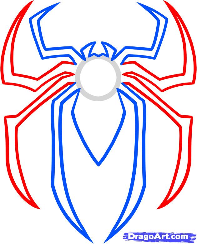 630x783 How To Draw The Spiderman Logo, Spiderman Symbol Step 4