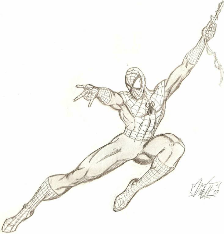 733x768 Spiderman Drawings In Pencil And Color Archives