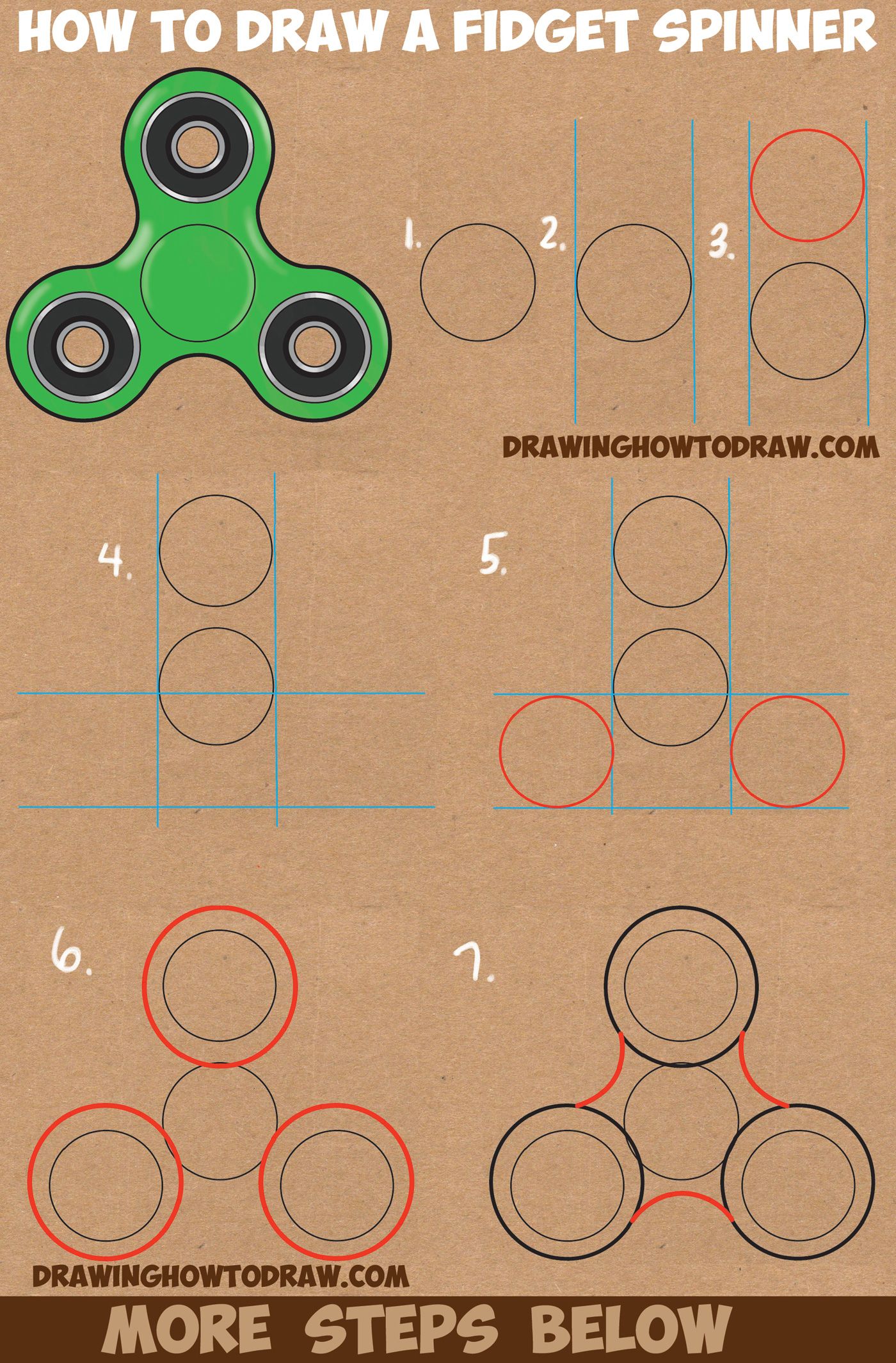 1400x2128 How To Draw A Fidget Spinner Easy Step By Step Drawing Tutorial