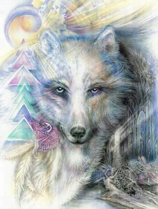 530x700 Spirit Wolf Draw Wolf, Native Americans And Animal