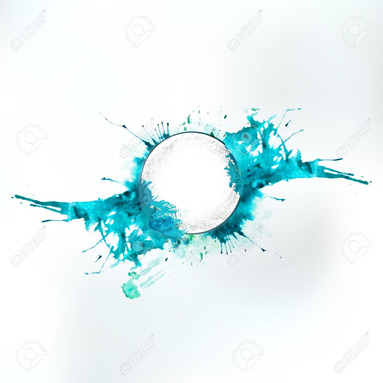 1300x1300 Pure Steam Water Watercolor And Pencil Drawing Circle Label