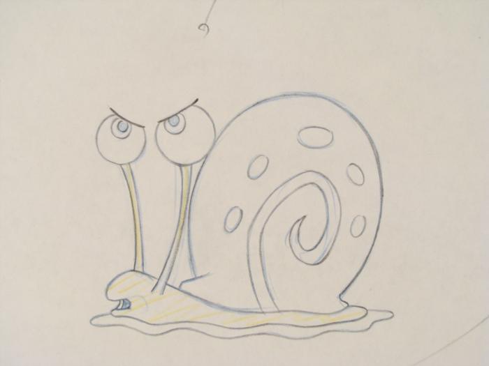 700x525 Gary Snail Animation Art Original Spongebob Drawing