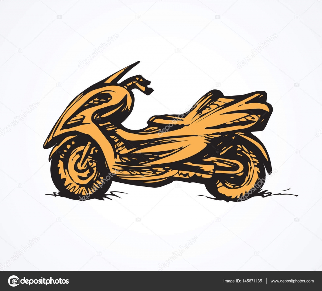 1024x927 Motorcycle. Vector Drawing Stock Vector Marinka