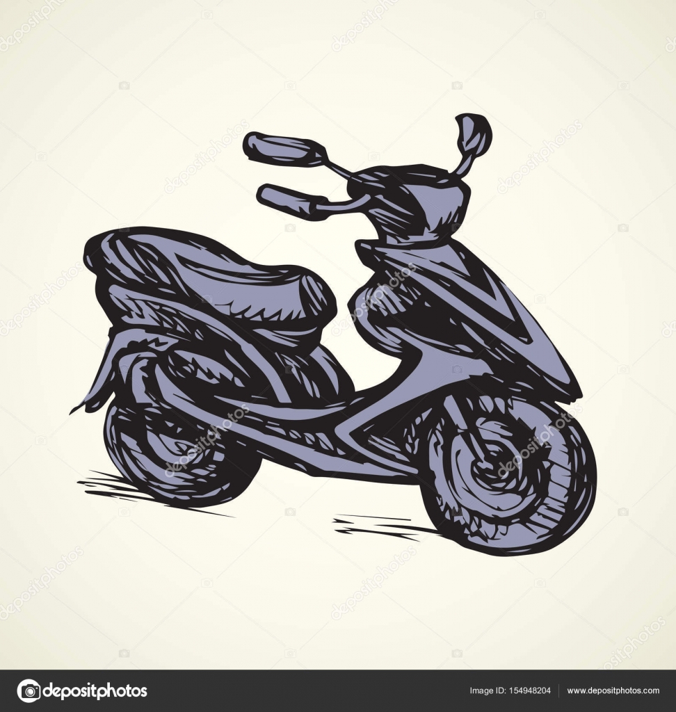 972x1024 Motorcycle. Vector Drawing Stock Vector Marinka