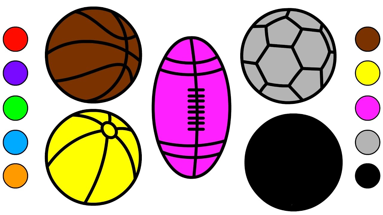 1280x720 Learn Colors For Kids With Sport Balls Coloring Pages Colors