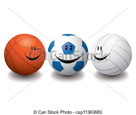 450x380 The Abstract Of Smile Sport Balls Vector