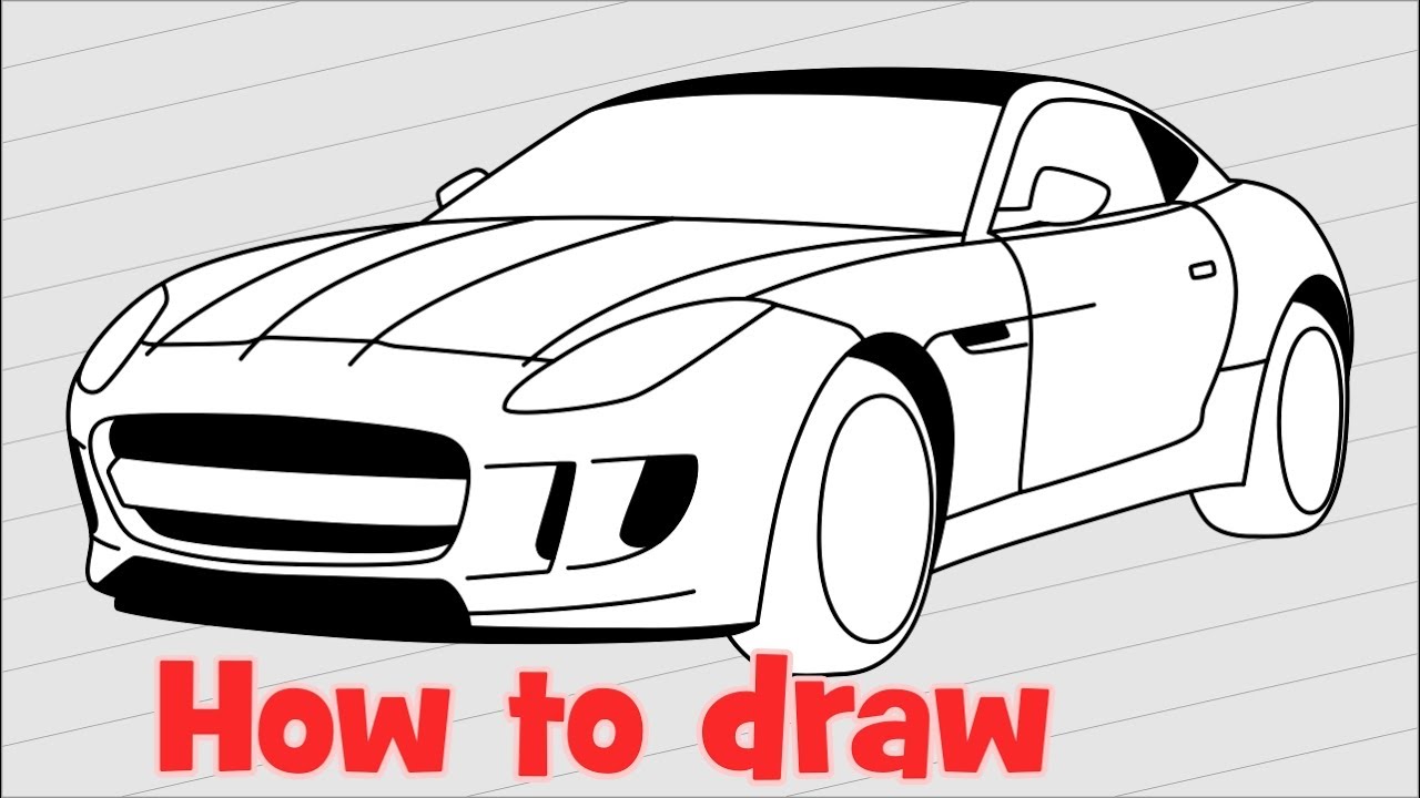 1280x720 How To Draw A Car Jaguar F Type 2017 Step By Step