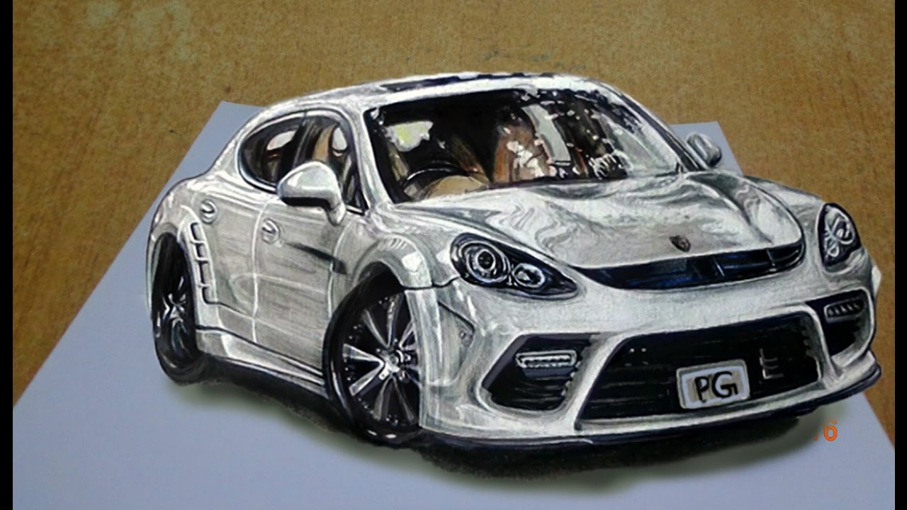 1280x720 Draw A Realistic 3d Sports Car Step By Step Easy 3d Trick
