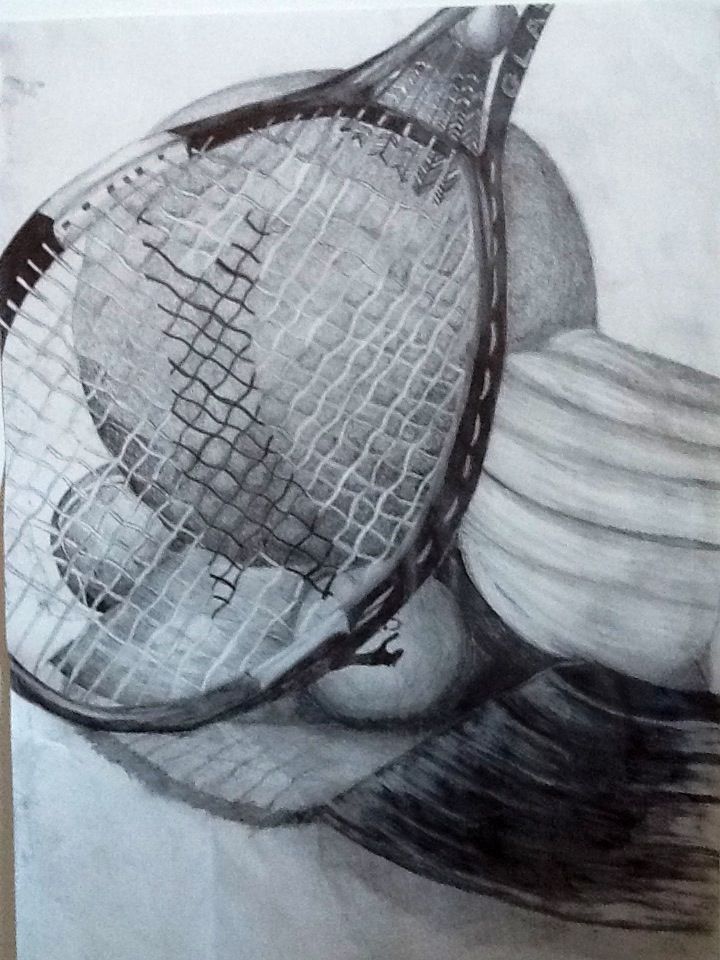 720x960 Pencil Drawing Of Sports Equipment. Art And Beautiful