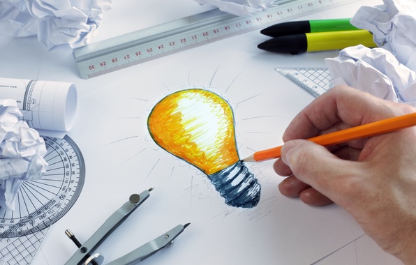 596x380 Wallpaper Drawing, Spotlight, Artist, Drawing Instruments Images