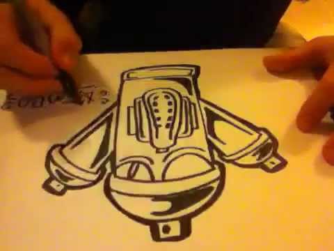 480x360 How To Draw A Graffiti Spray Paint Can With A Gals Mask