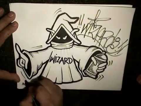 480x360 How To Draw A Wizard Holding Spray Paint Can