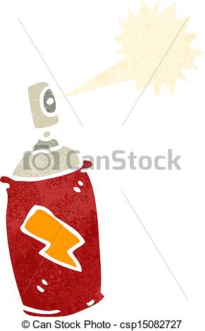 291x470 Retro Cartoon Spray Paint Can Vector Illustration
