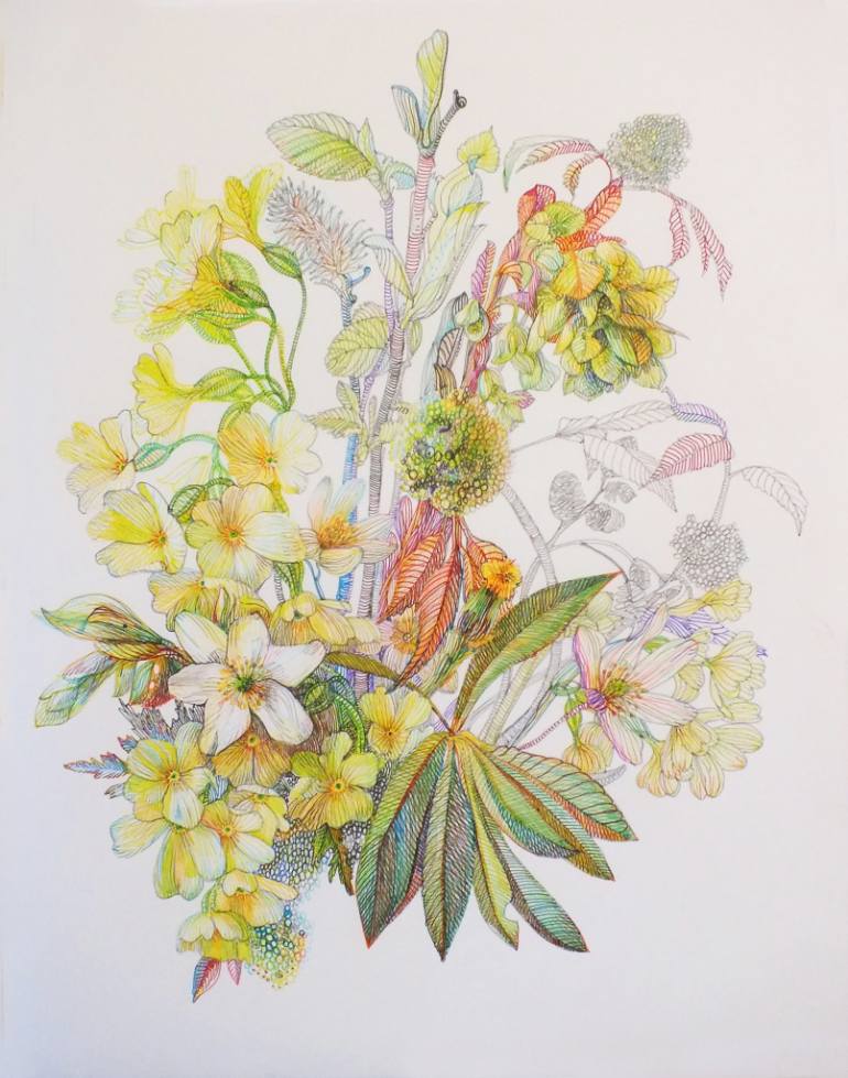 770x979 Saatchi Art Spring Flowers Drawing By Natali Khitrova