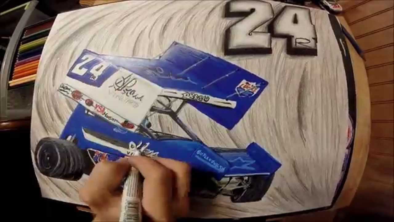 1280x720 Rico Abreu Time Lapse Drawing (World Of Outlaws Sprint Car)