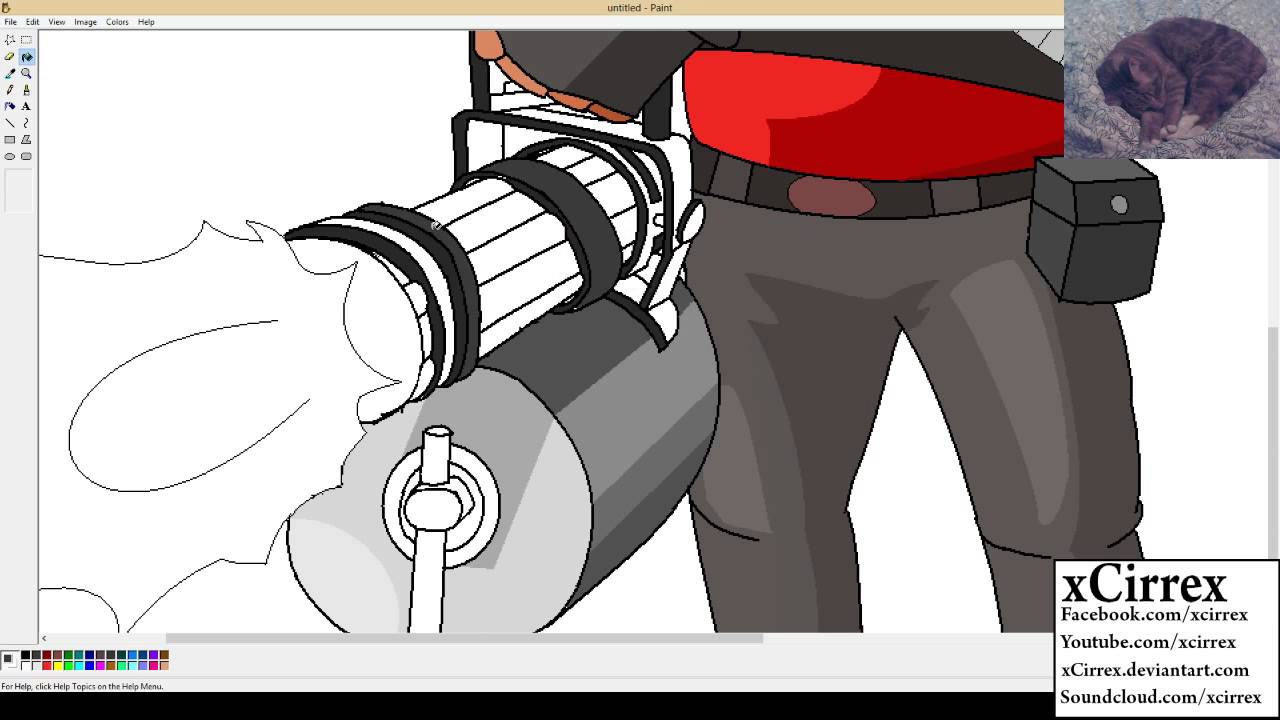 1280x720 Ms Paint Team Fortress 2 Characters. (Heavy Spy Pyro)