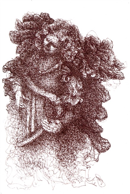 440x657 Angel Statue Ink Squiggle Drawing Chris Carter Artist 071711