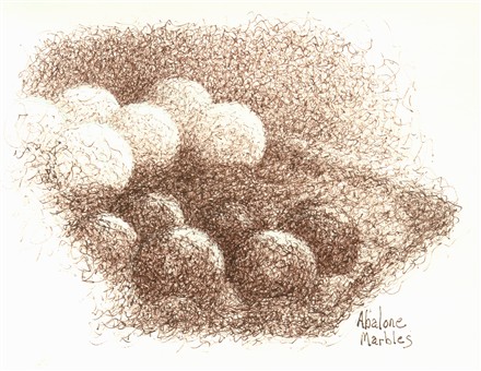 440x340 Abalone Marbles Pen And Ink Squiggle Drawing Chris Carter Artist