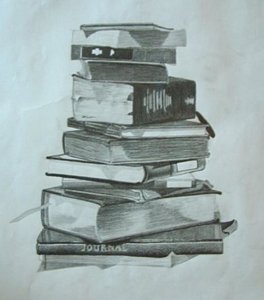 264x300 Stacked Books Drawings Fine Art America