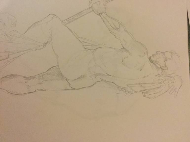 770x578 Saatchi Art Man With Staff Drawing By Michael Meusch