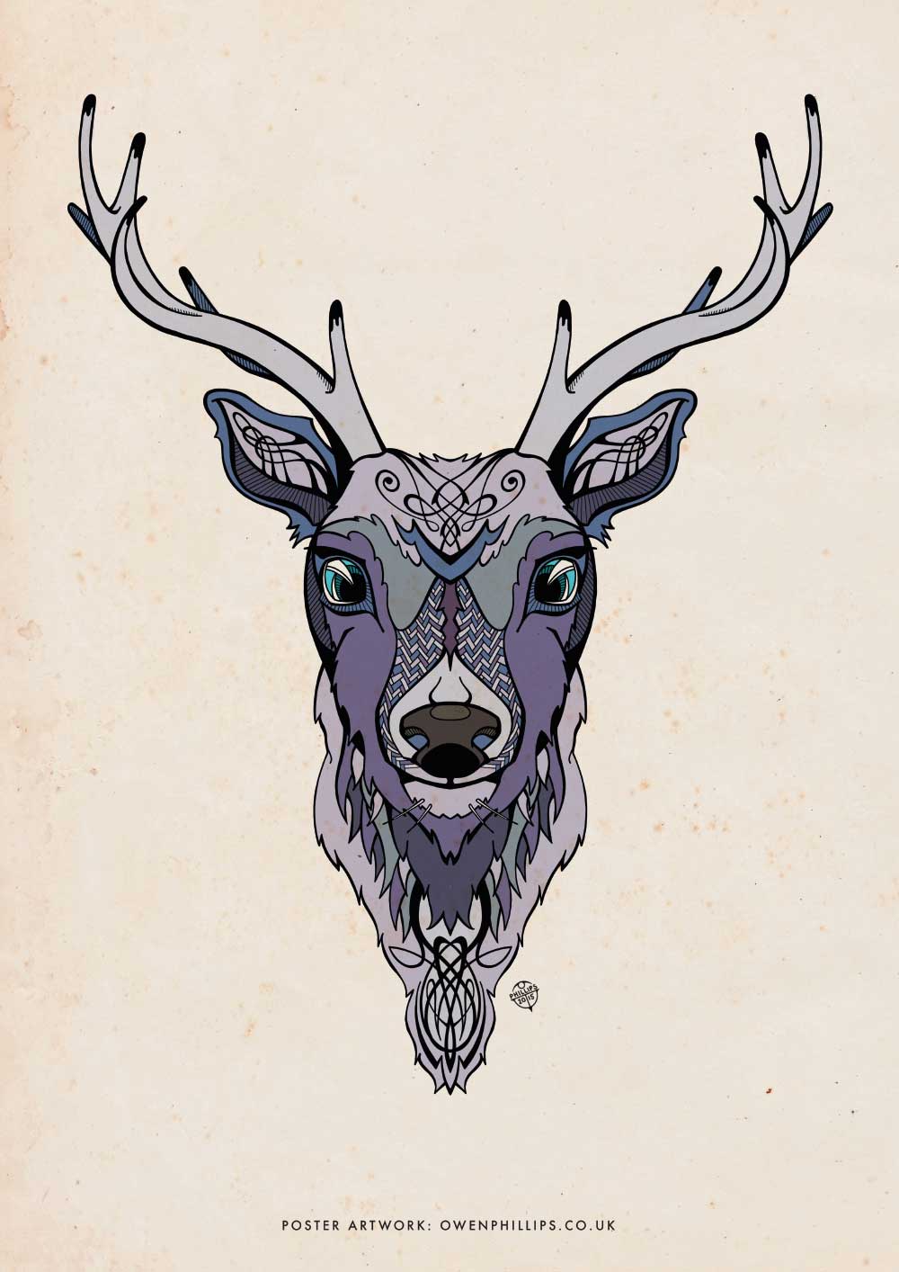 1000x1414 Illustrated Stag Poster Owen Phillips Creative Design