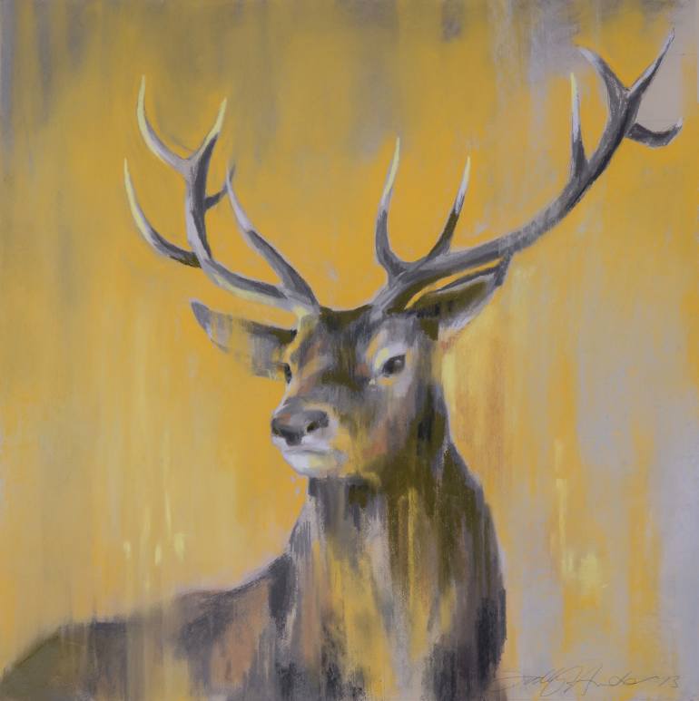 770x773 Saatchi Art Stag Drawing By Sally Hunter