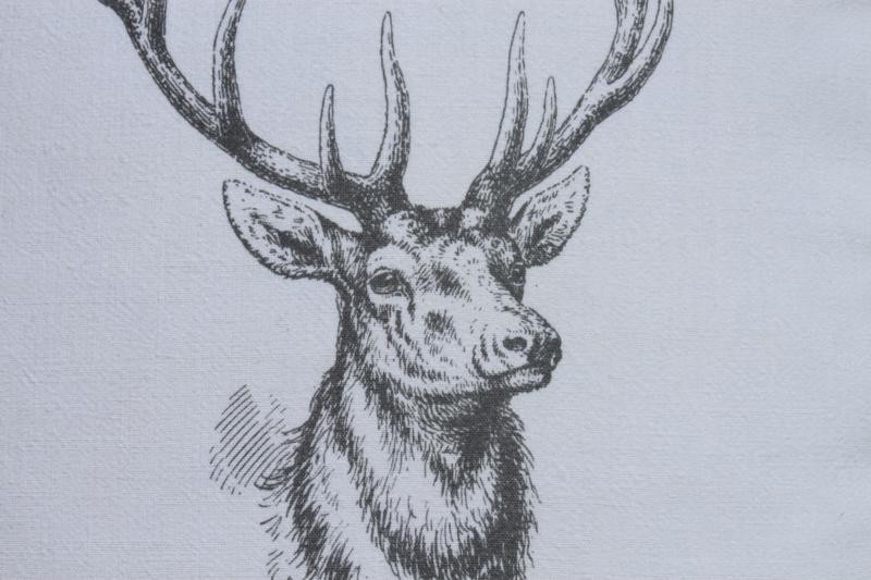 800x533 French Metis Linen Stag Deer Head Cushion Pillow Cover