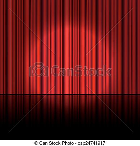 450x470 Spotlight On Stage Curtain. Vector. Vector Clip Art