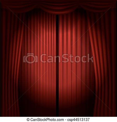 450x470 Stage Curtains With Spot Light Vector Illustration Vectors
