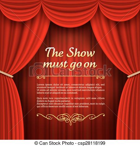 450x470 Vector Red Stage Curtains. A Vector Illustrations Of A Eps
