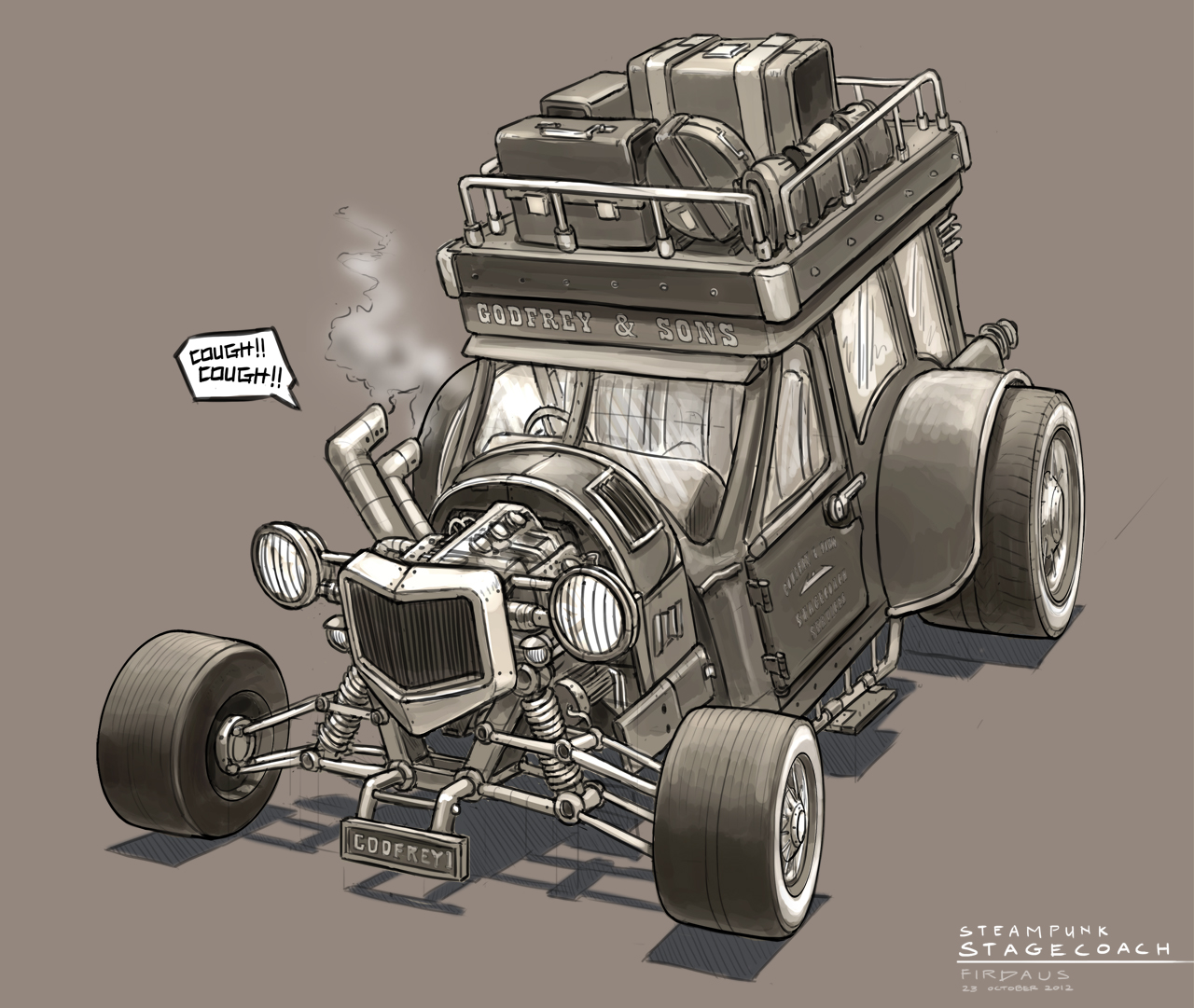 1280x1081 Steampunk Stagecoach By On @