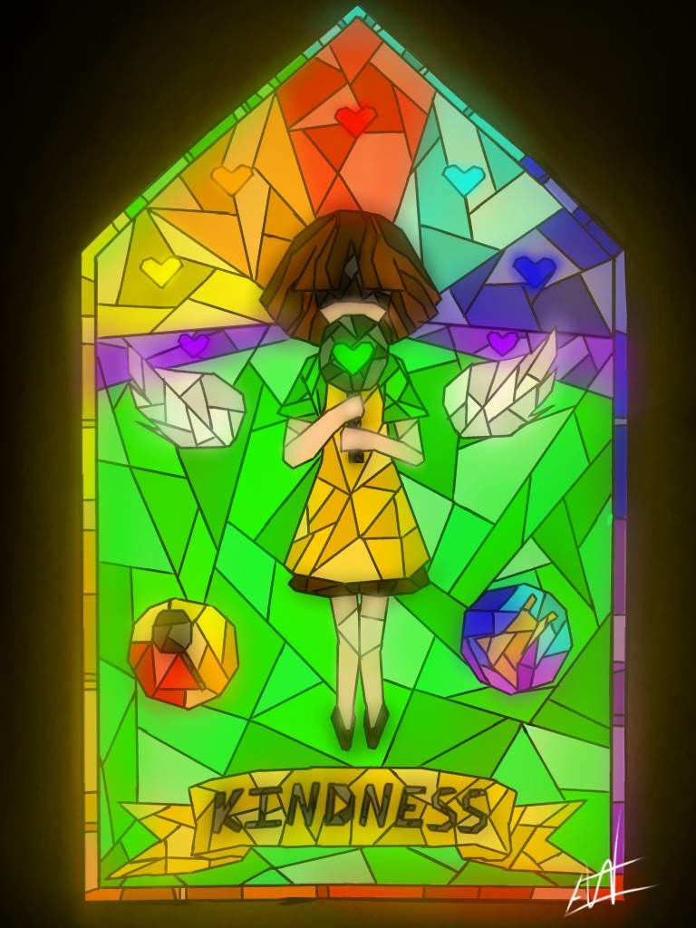 768x1024 Kindness Stained Glass Drawing! Undertale So