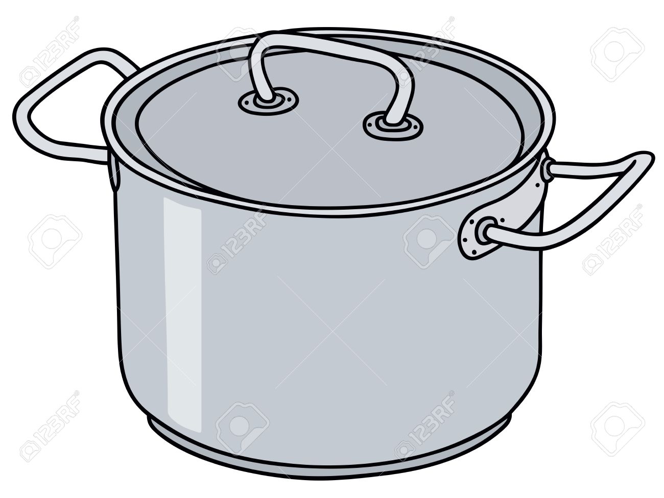 1300x976 Hand Drawing Of A Stainless Steel Pot Royalty Free Cliparts