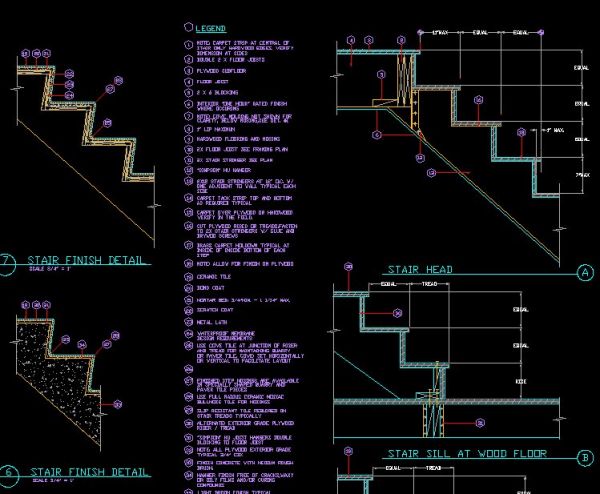 600x494 Stair Details Cad Drawings