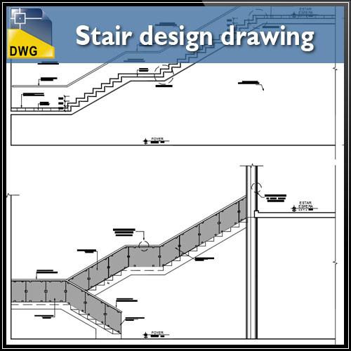 500x500 Free Detail Drawing Of Stair Design Drawing Cad Design Free
