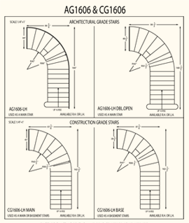 270x319 Rise Curved Staircase Models Architectural Series